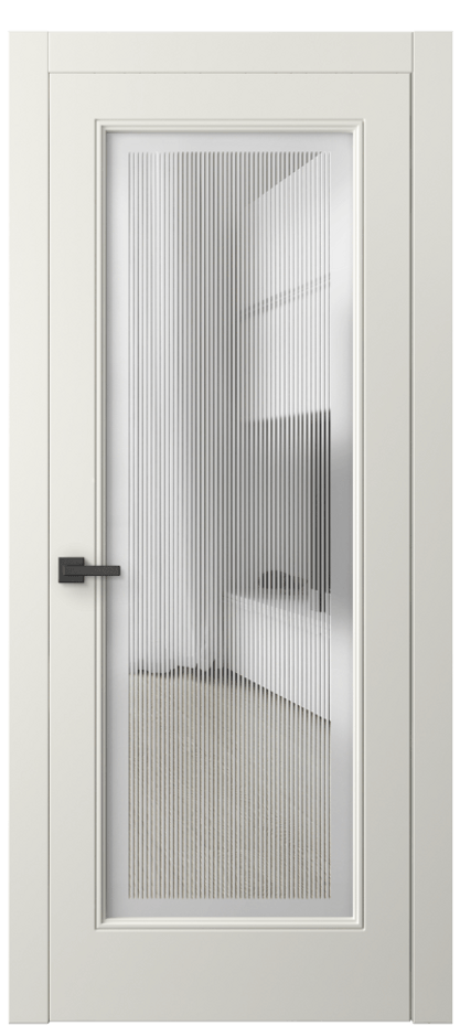 Межкомнатная дверь Линия 8300 Матовый жемчужный Сатинированное с гравировкой "Каннелюры", триплекс Цена 506323 ₸ | Volhovec