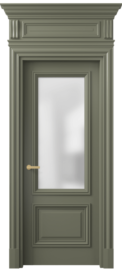 Межкомнатная дверь Антик 7302 Матовый оливковый тёмный Сатинированное стекло Цена 1229324 ₸ | Volhovec
