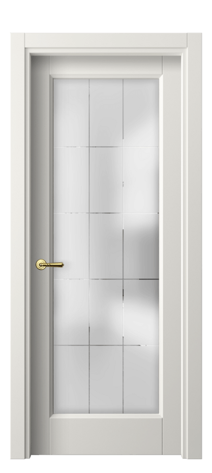 Межкомнатная дверь Galant 1402 Софт-тач белоснежный Сатинированное стекло с гравировкой "Лофт", 4 мм Цена 153750 ₸ | Volhovec