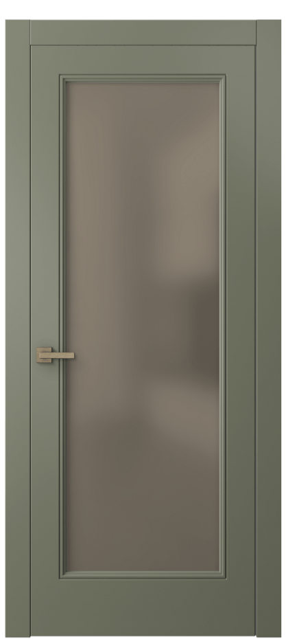 Межкомнатная дверь Linea 8300 Матовый оливковый тёмный Сатинированное бронзовое стекло, триплекс Цена 466120 ₸ | Volhovec