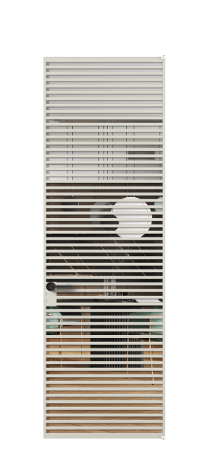 Алюминиевая дверь АЛПЛ040.07 Алюминий облачно-серый Прозрачное стекло "Crystal Vision", калёное, 6 мм Цена 1142240  | Volhovec