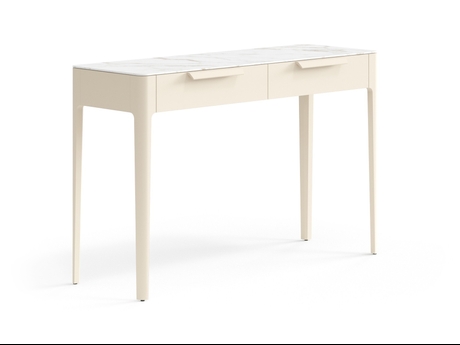 Мебель Консоль Piega 2 ящика. Цвет Матовый светло-бежевый. Материал Гладкая эмаль. Коллекция Консоль Piega 2 ящика. Картинка.