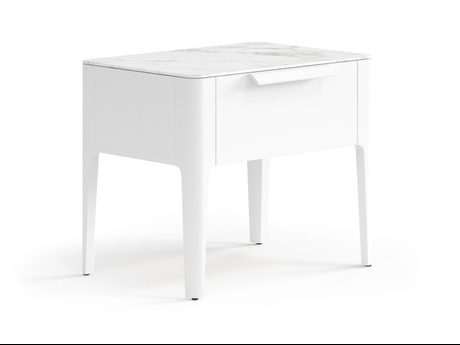 Мебель Тумба прикроватная Piega 1 ящик. Цвет Матовый светло-серый. Материал Гладкая эмаль. Коллекция Тумба прикроватная Piega 1 ящик. Картинка.