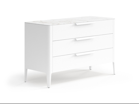 Мебель Комод Piega 3 ящика. Цвет Матовый светло-серый. Материал Гладкая эмаль. Коллекция Комод Piega 3 ящика. Картинка.