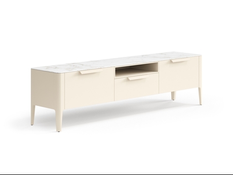 Мебель ТВ тумба Piega. Цвет Матовый светло-бежевый. Материал Гладкая эмаль. Коллекция ТВ тумба Piega. Картинка.