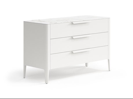 Мебель Комод Piega 3 ящика. Цвет Матовый тёплый серый. Материал Гладкая эмаль. Коллекция Комод Piega 3 ящика. Картинка.