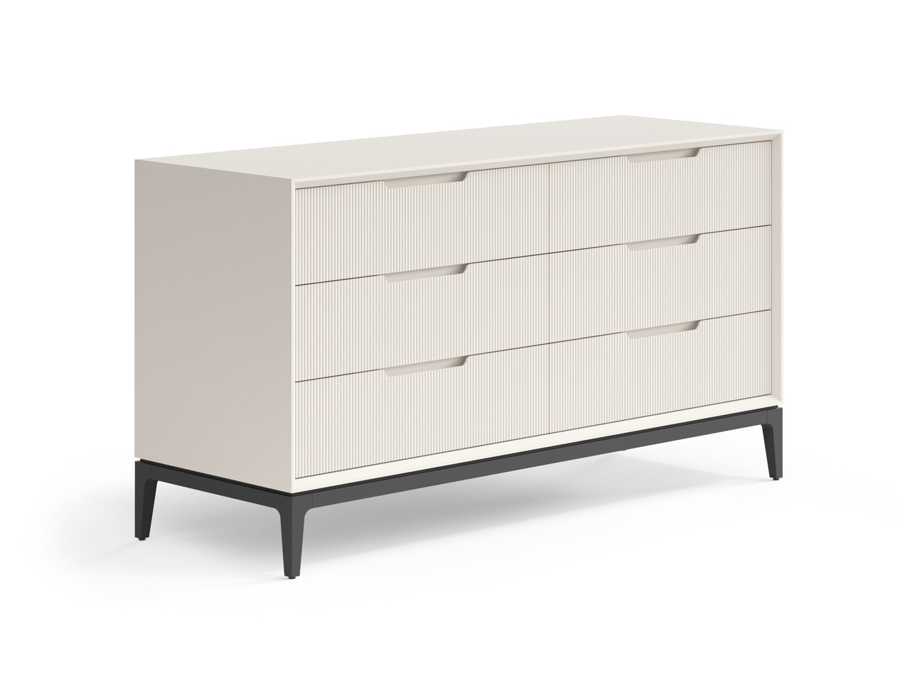 Комод Velvet 6 ящиков Матовый облачно-серый