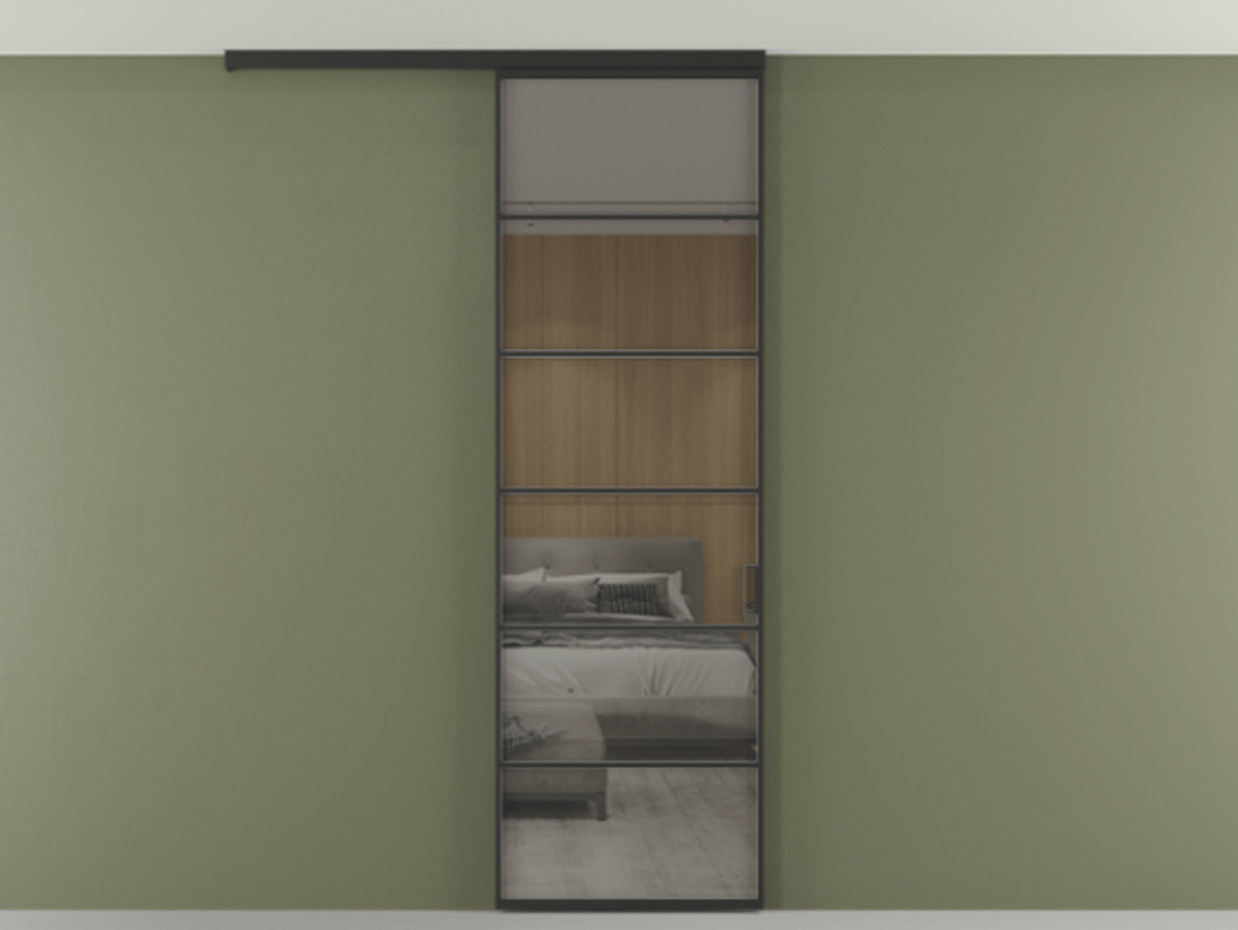 Перегородка Formato вдоль стены на потолок одностворчатая #VENDORCODE# #FURNISH# #GLASS# Цена #PRICE# #CURRENCY# | Volhovec