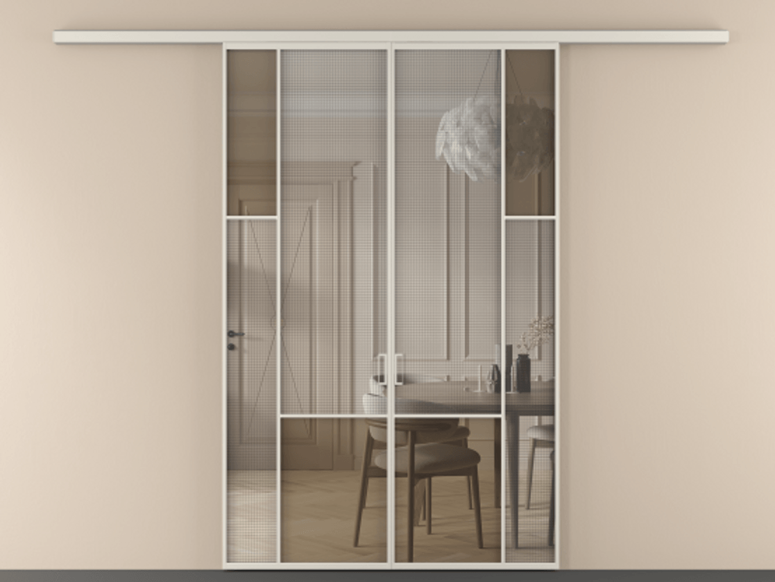 Перегородка Mosaic вдоль стены двустворчатая #VENDORCODE# #FURNISH# #GLASS# Цена #PRICE# #CURRENCY# | Volhovec