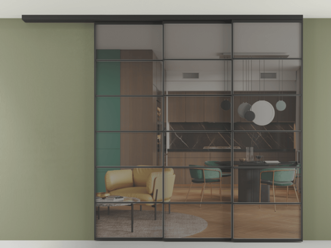 Перегородка Formato вдоль стены на потолок телескопик синхро 3 #VENDORCODE# #FURNISH# #GLASS# Цена #PRICE# #CURRENCY# | Volhovec