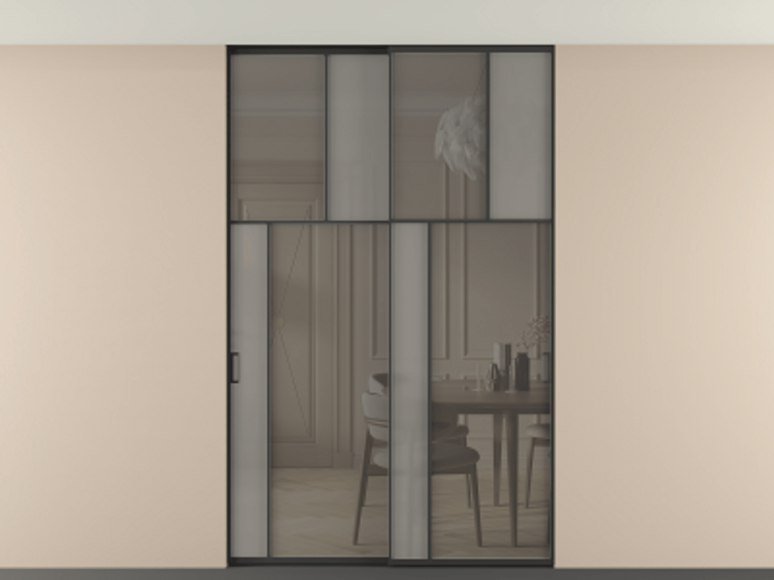 Перегородка Mosaic внутри проема двустворчатая в потолок #VENDORCODE# #FURNISH# #GLASS# Цена #PRICE# #CURRENCY# | Volhovec