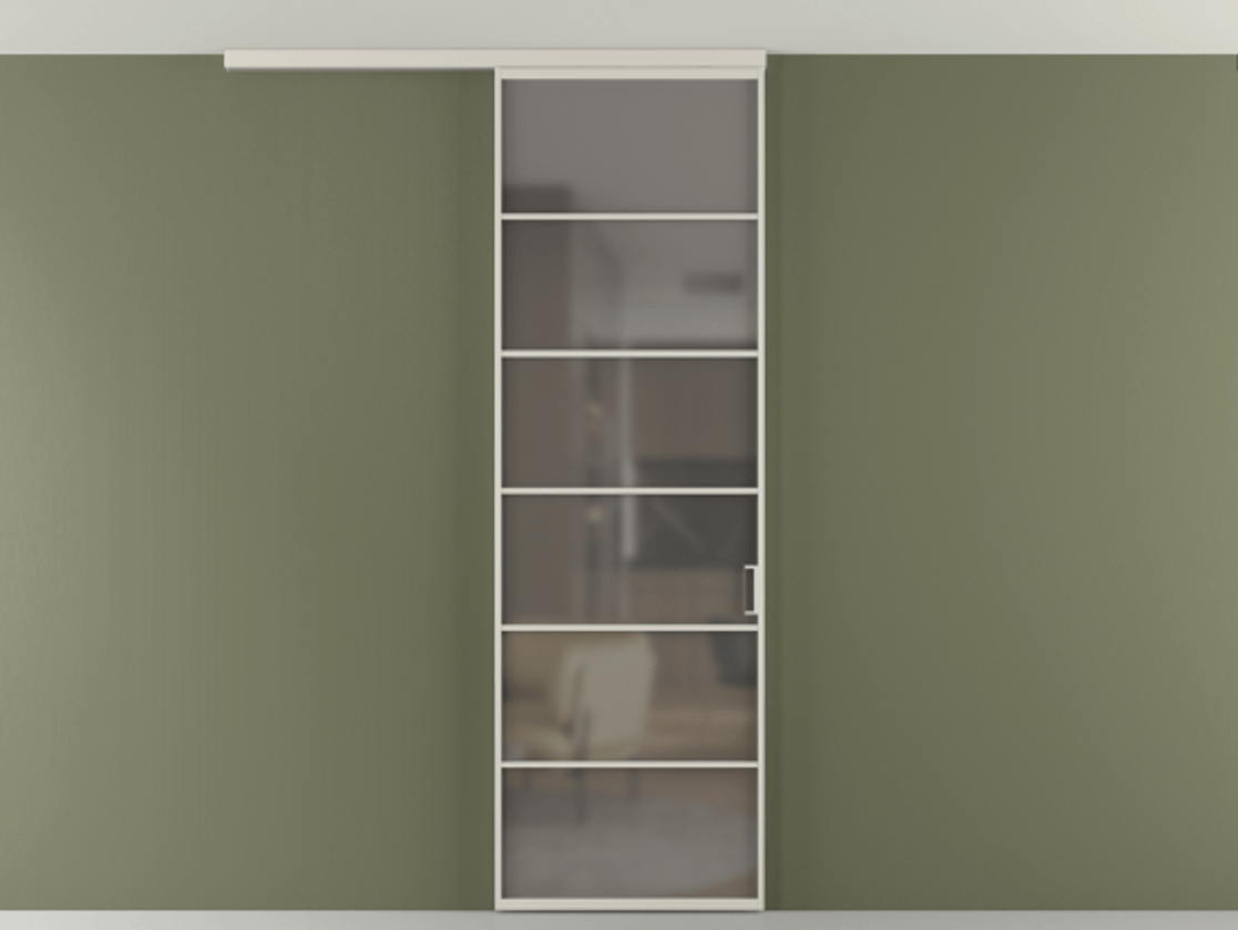 Перегородка Formato вдоль стены на потолок одностворчатая #VENDORCODE# #FURNISH# #GLASS# Цена #PRICE# #CURRENCY# | Volhovec
