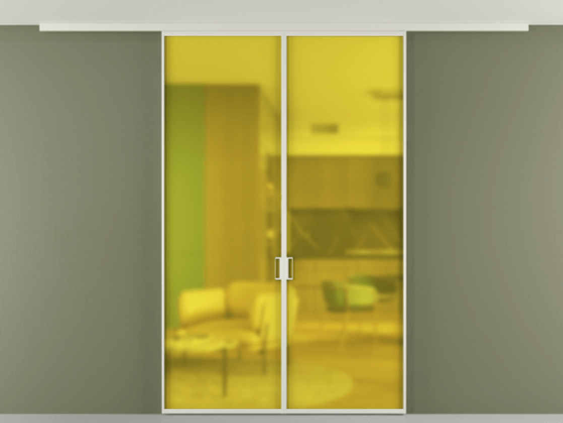 Перегородка Formato вдоль стены на потолок двустворчатая #VENDORCODE# #FURNISH# #GLASS# Цена #PRICE# #CURRENCY# | Volhovec