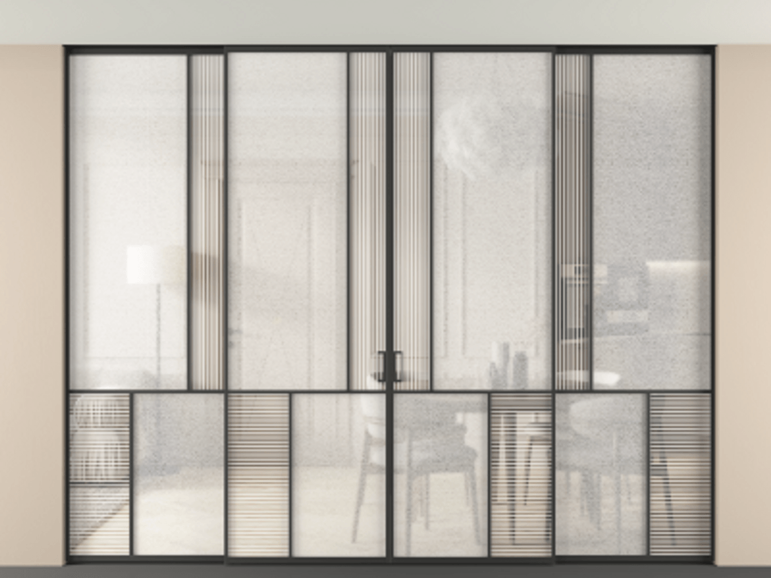 Перегородка Mosaic внутри проема четырёхстворчатая в потолок #VENDORCODE# #FURNISH# #GLASS# Цена #PRICE# #CURRENCY# | Volhovec