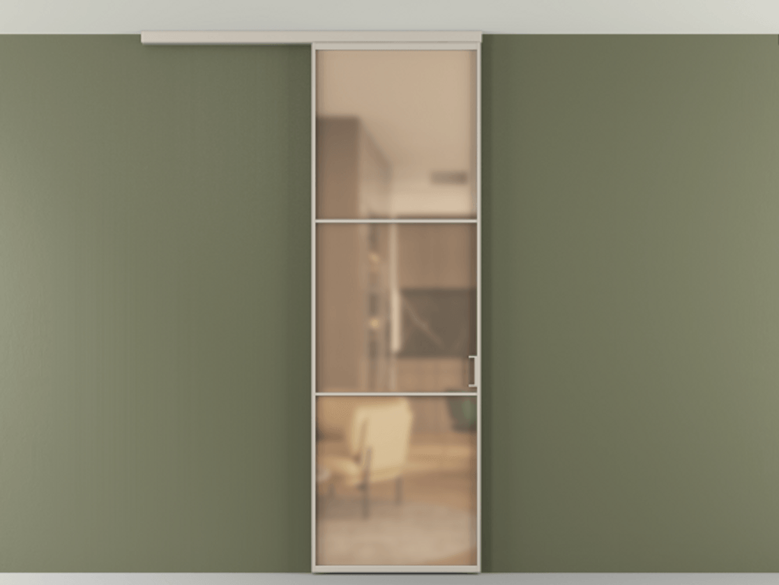 Перегородка Formato вдоль стены на потолок одностворчатая #VENDORCODE# #FURNISH# #GLASS# Цена #PRICE# #CURRENCY# | Volhovec