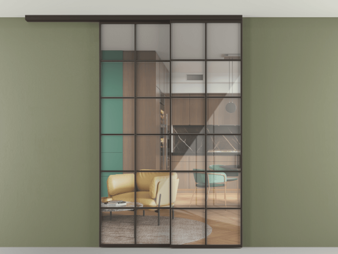 Перегородка Formato вдоль стены на потолок телескопик синхро 2 #VENDORCODE# #FURNISH# #GLASS# Цена #PRICE# #CURRENCY# | Volhovec