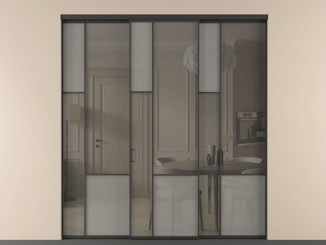 Перегородка Mosaic внутри проема трёхстворчатая #VENDORCODE# #FURNISH# #GLASS# Цена #PRICE# #CURRENCY# | Volhovec