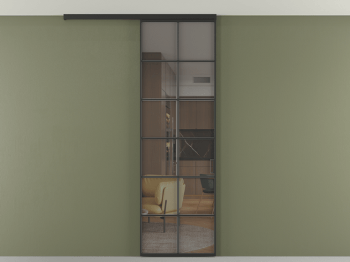 Перегородка Formato вдоль стены на потолок одностворчатая #VENDORCODE# #FURNISH# #GLASS# Цена #PRICE#  | Volhovec