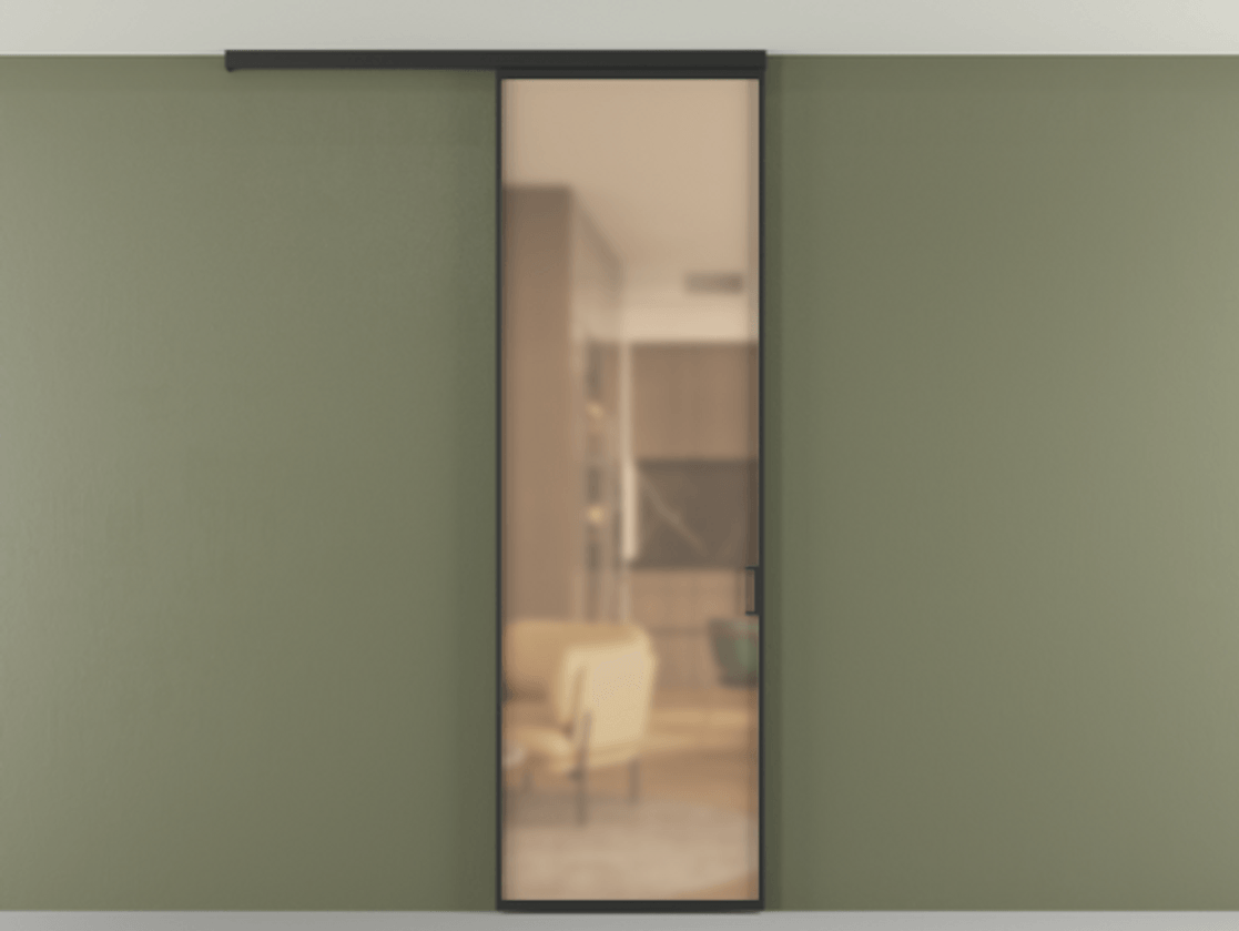 Перегородка Formato вдоль стены на потолок одностворчатая #VENDORCODE# #FURNISH# #GLASS# Цена #PRICE# #CURRENCY# | Volhovec