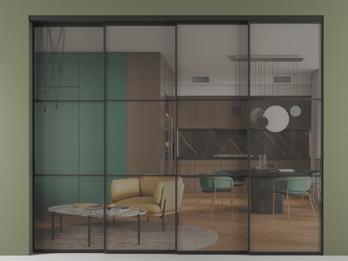 Перегородка Formato внутри проёма телескопик синхро-3 #VENDORCODE# #FURNISH# #GLASS# Цена #PRICE#  | Volhovec