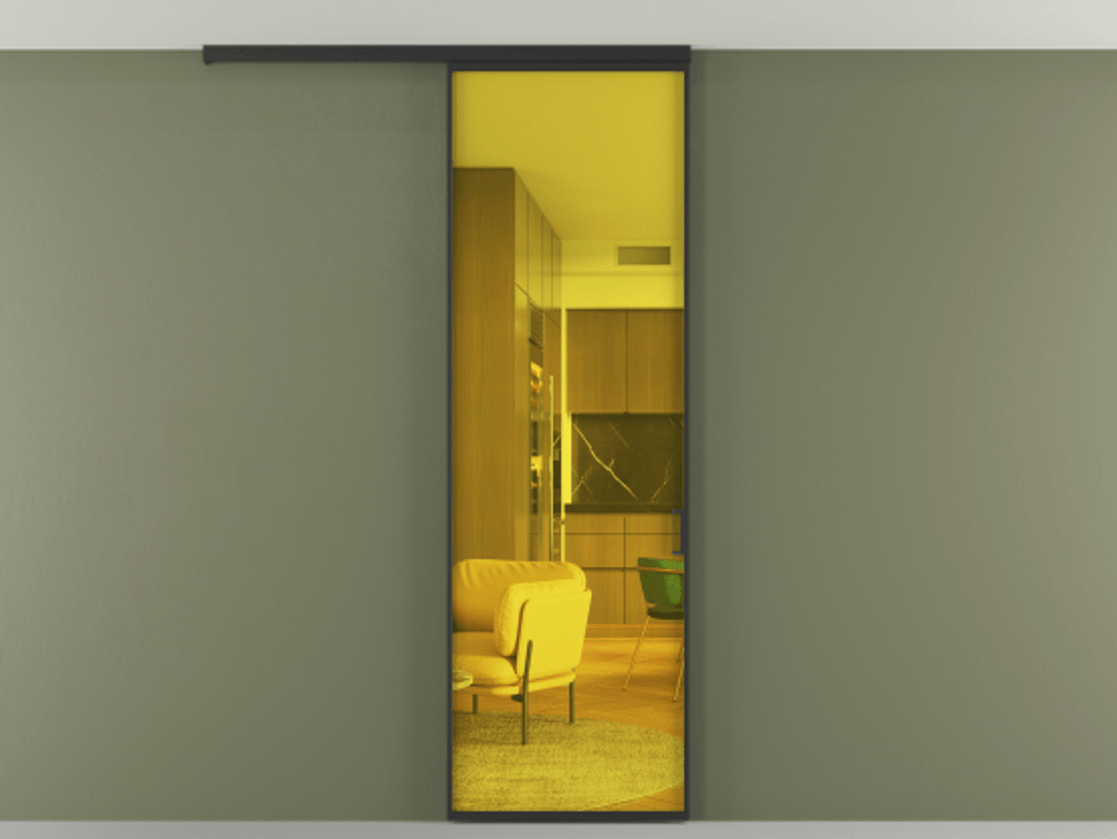 Перегородка Formato вдоль стены на потолок одностворчатая #VENDORCODE# #FURNISH# #GLASS# Цена #PRICE# #CURRENCY# | Volhovec