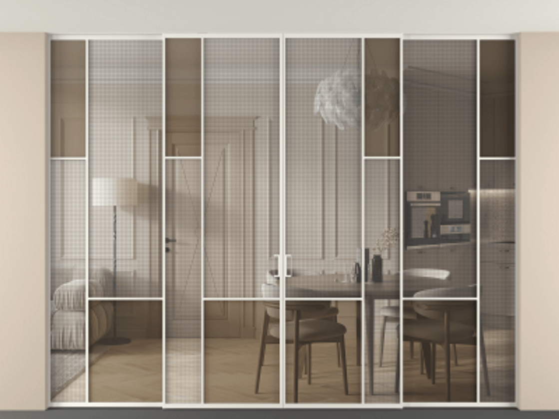 Перегородка Mosaic внутри проема четырёхстворчатая в потолок #VENDORCODE# #FURNISH# #GLASS# Цена #PRICE# #CURRENCY# | Volhovec