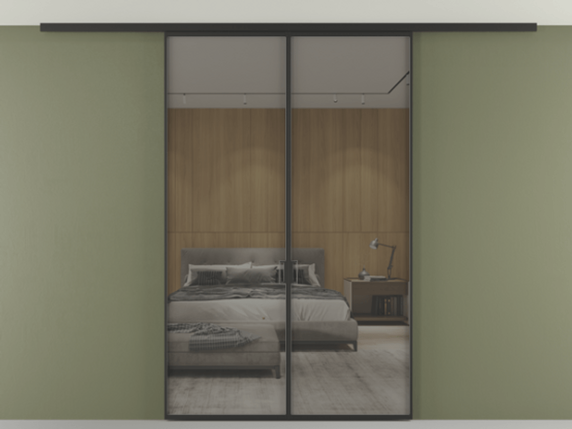 Перегородка Formato вдоль стены на потолок двустворчатая #VENDORCODE# #FURNISH# #GLASS# Цена #PRICE# #CURRENCY# | Volhovec