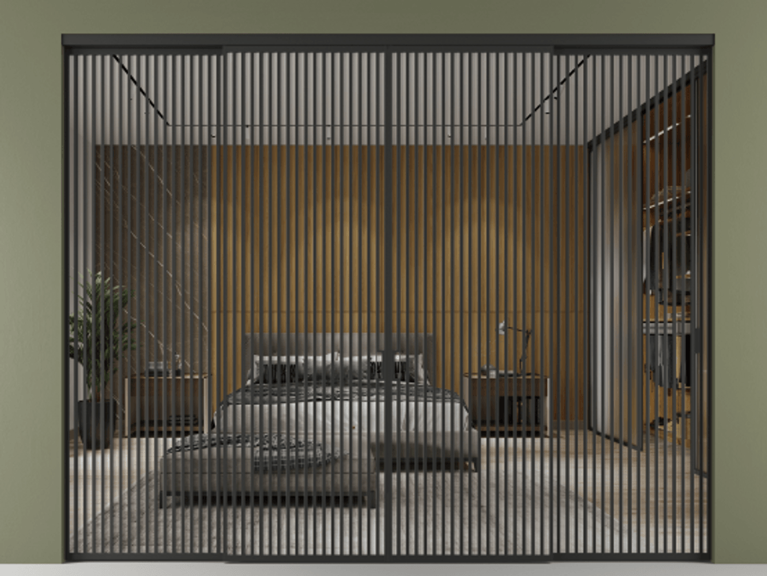 Перегородка Formato внутри проёма четырёхстворчатая #VENDORCODE# #FURNISH# #GLASS# Цена #PRICE#  | Volhovec