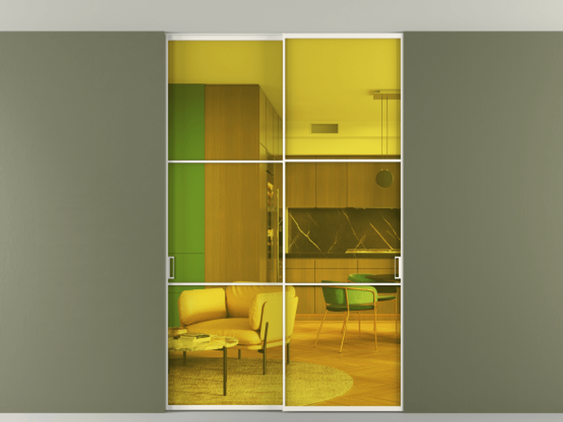 Перегородка Formato внутри проёма скрытое крепление в потолок 2 створки АЛПР 040.03 Алюминий пудровый белый Прозрачное жёлтое стекло, триплекс. Цена 1600400 ₸ 1. Полотно 2 шт. (800/2100 мм)
2. Комплект установки раздвижной системы
3. Базовый комплект фурнитуры
4. Ручка RONDO. Фабрика дверей Волховец 8 (800) 551 43 19 Перегородка Formato внутри проёма скрытое крепление в потолок 2 створки АЛПР 040.03 Алюминий пудровый белый Прозрачное жёлтое стекло, триплекс Цена 1600400 ₸ | Volhovec