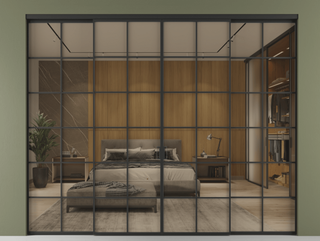 Перегородка Formato внутри проёма четырёхстворчатая #VENDORCODE# #FURNISH# #GLASS# Цена #PRICE#  | Volhovec
