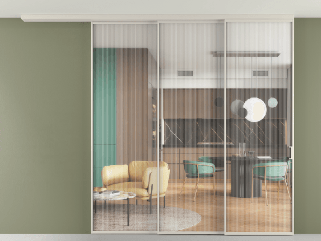Перегородка Formato вдоль стены на потолок телескопик синхро 3 #VENDORCODE# #FURNISH# #GLASS# Цена #PRICE# #CURRENCY# | Volhovec