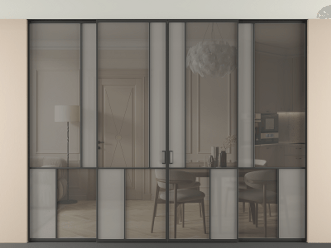 Перегородка Mosaic внутри проема четырёхстворчатая в потолок #VENDORCODE# #FURNISH# #GLASS# Цена #PRICE# #CURRENCY# | Volhovec