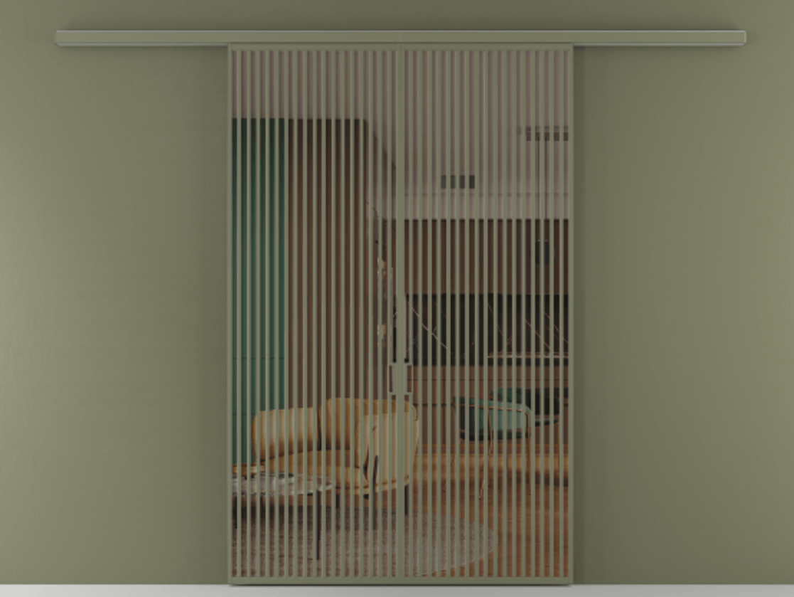 Перегородка Formato вдоль стены 2 створки АЛПР 040.06 Алюминий оливковый тёмный Прозрачное бронзовое стекло, триплекс Цена 2244900 ₸ | Volhovec