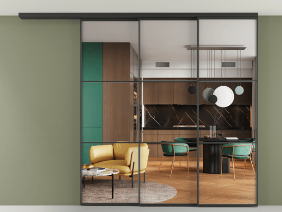 Перегородка Formato вдоль стены на потолок телескопик синхро 3 #VENDORCODE# #FURNISH# #GLASS# Цена #PRICE# #CURRENCY# | Volhovec