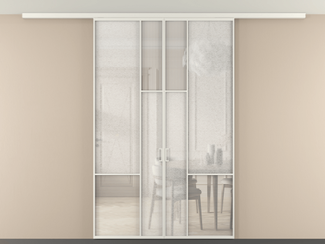 Перегородка Mosaic вдоль стены на потолок двустворчатая #VENDORCODE# #FURNISH# #GLASS# Цена #PRICE# #CURRENCY# | Volhovec