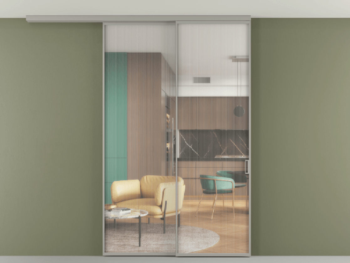 Перегородка Formato вдоль стены на потолок телескопик синхро 2 #VENDORCODE# #FURNISH# #GLASS# Цена #PRICE# #CURRENCY# | Volhovec