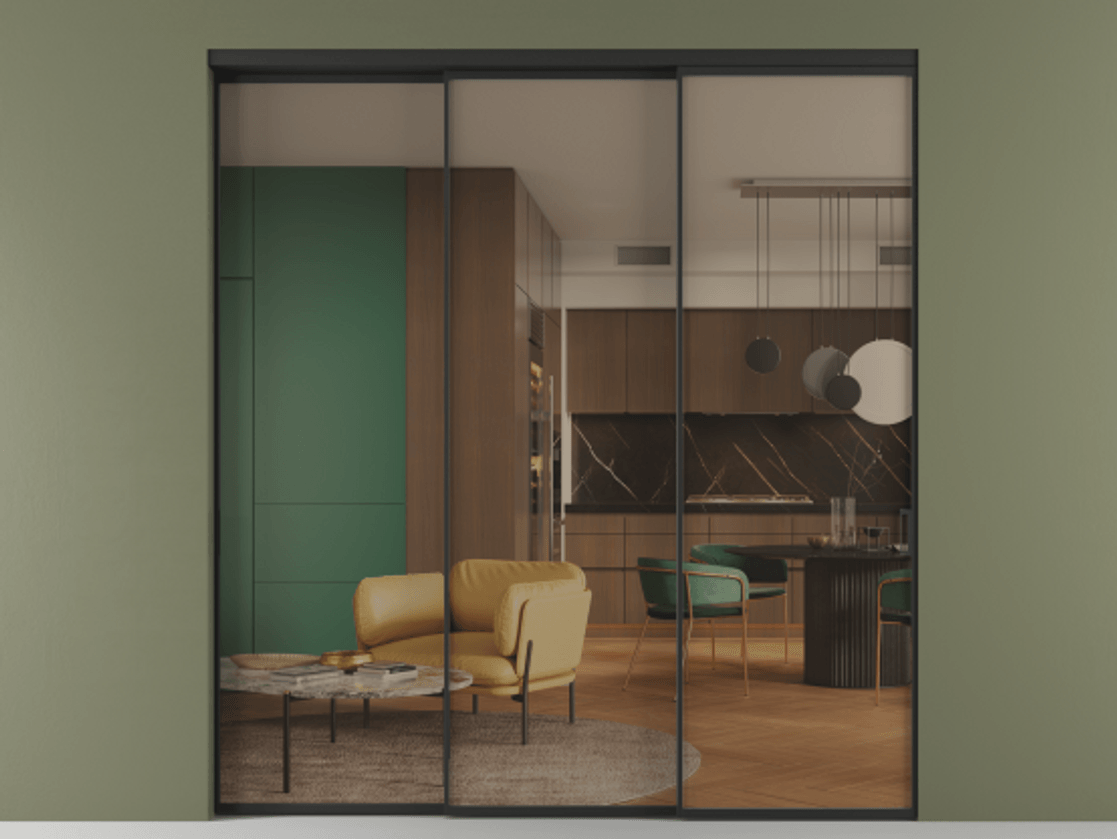 Перегородка Formato внутри проёма телескопик синхро-2 #VENDORCODE# #FURNISH# #GLASS# Цена #PRICE#  | Volhovec