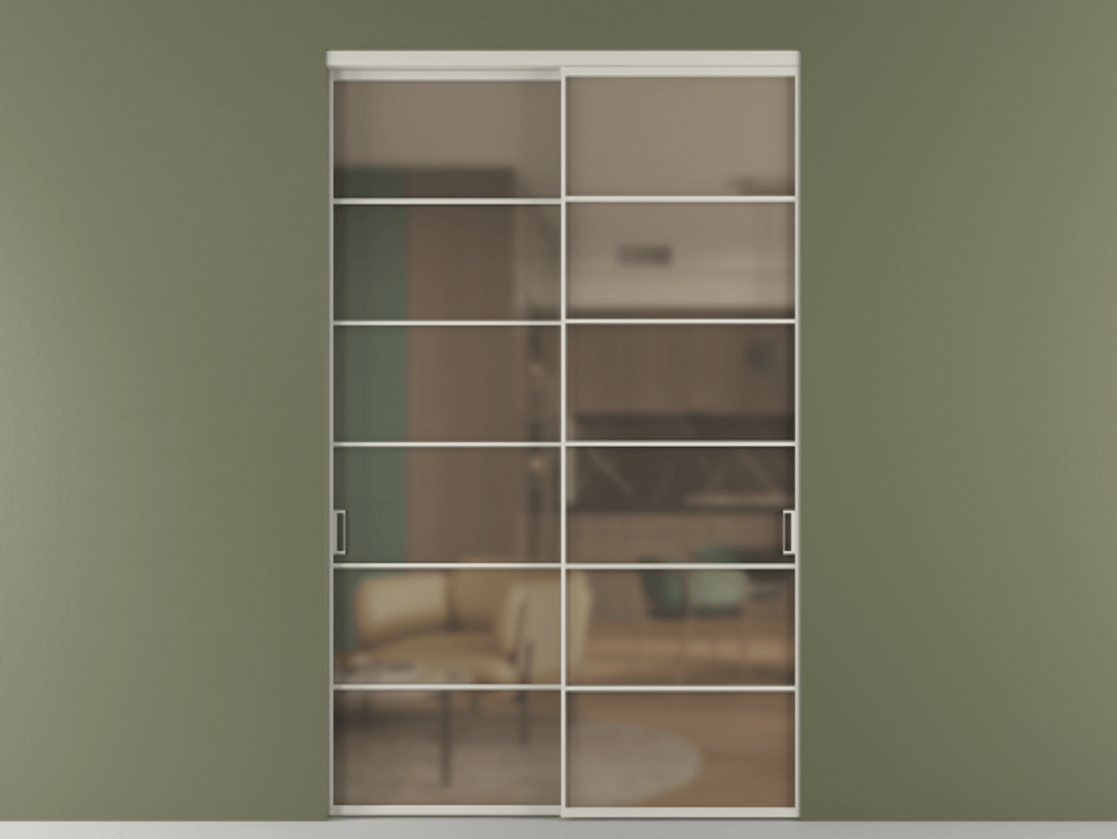 Дверь межкомнатная New Перегородка Formato внутри проёма двустворчатая АЛПР 040.04 Алюминий тёплый серый Сатинированное бронзовое стекло, триплекс Цена 2775180 1. Полотно 2 шт. (800/2100 мм)
2. Комплект установки раздвижной системы
3. Базовый комплект фурнитуры
4.Ручка RONDO. Фабрика дверей Волховец 8 (800) 551 43 19 Межкомнатная дверь New Перегородка Formato внутри проёма двустворчатая АЛПР 040.04 Алюминий тёплый серый Сатинированное бронзовое стекло, триплекс Цена 2775180 | Volhovec