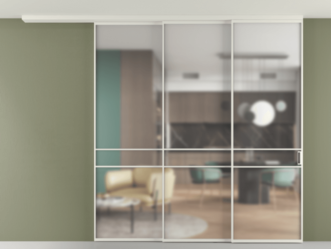 Перегородка Formato вдоль стены на потолок телескопик синхро 3 #VENDORCODE# #FURNISH# #GLASS# Цена #PRICE#  | Volhovec