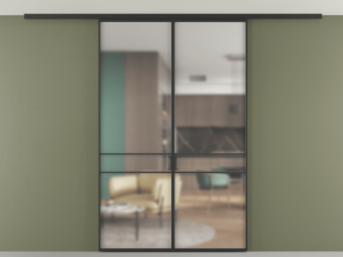 Перегородка Formato вдоль стены на потолок двустворчатая #VENDORCODE# #FURNISH# #GLASS# Цена #PRICE# #CURRENCY# | Volhovec