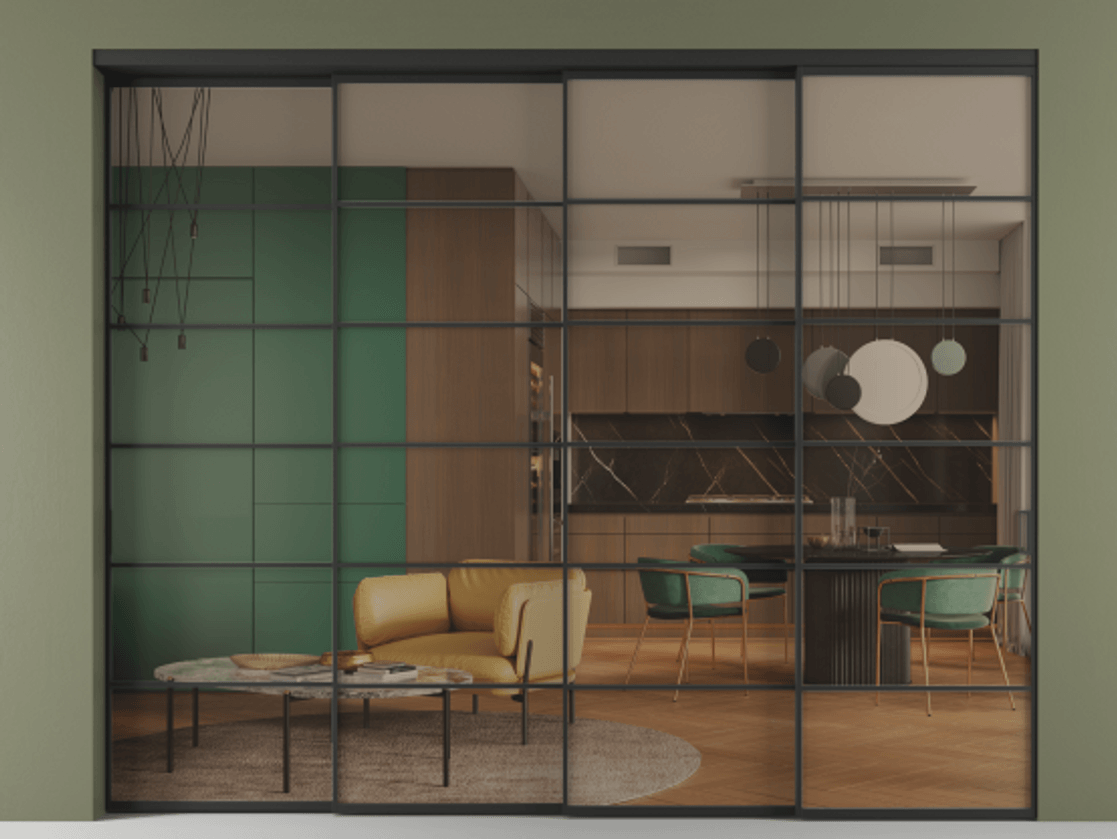 Перегородка Formato внутри проёма телескопик синхро-3 #VENDORCODE# #FURNISH# #GLASS# Цена #PRICE#  | Volhovec