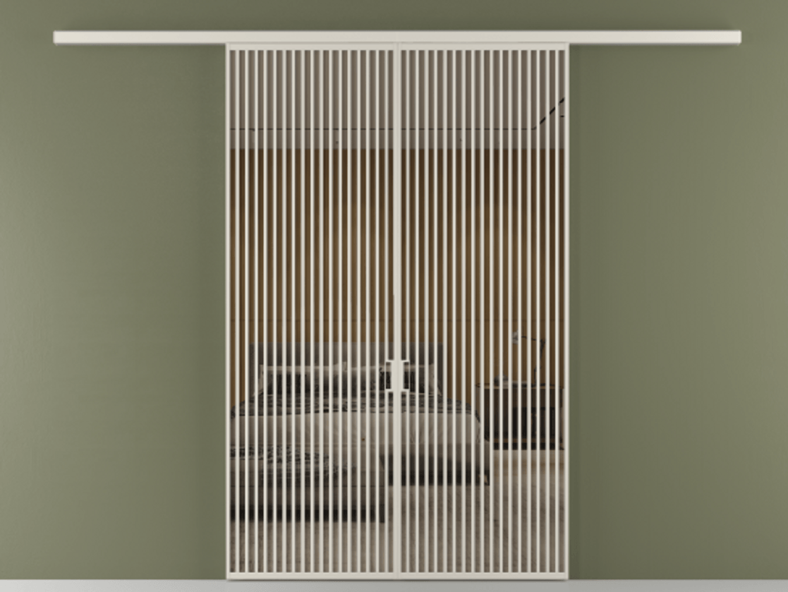 Перегородка Formato вдоль стены 2 створки АЛПР 040.06 Алюминий облачно-серый Рефлективное бронзовое стекло "Stopsol", калёное Цена 2776800 ₸ | Volhovec