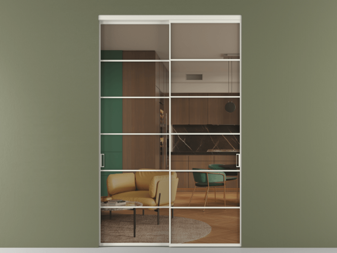 Перегородка Formato внутри проёма двустворчатая #VENDORCODE# #FURNISH# #GLASS# Цена #PRICE#  | Volhovec