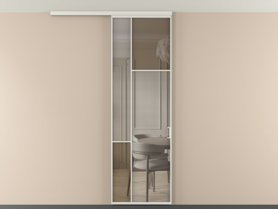 Перегородка Mosaic вдоль стены на потолок одностворчатая #VENDORCODE# #FURNISH# #GLASS# Цена #PRICE# #CURRENCY# | Volhovec