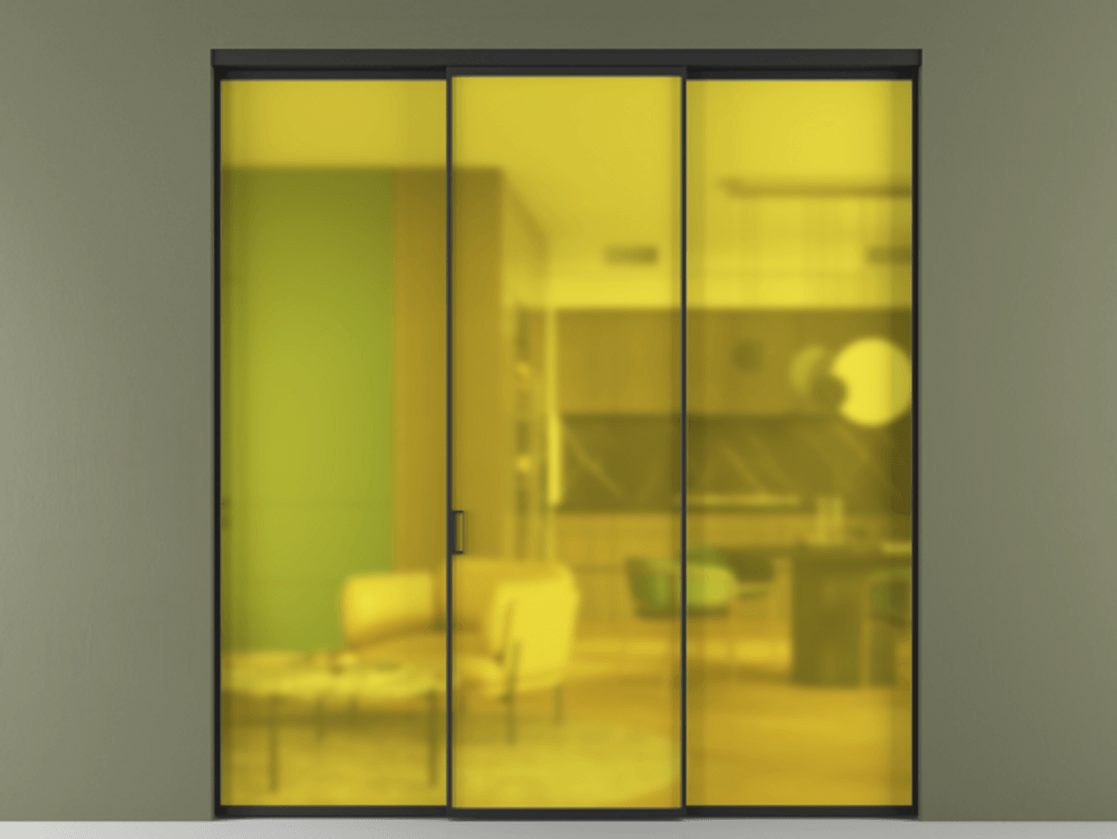 Перегородка Formato внутри проёма 3 створки АЛПР 040.01 Алюминий Черный Сатинированное жёлтое стекло, триплекс. Скрытый короб ЧЕР Цена 1635039 ₸ 1. Полотно 3 шт. (800/2100 мм)
2. Комплект установки раздвижной системы
3. Базовый комплект фурнитуры
4.Ручка RONDO. Фабрика дверей Волховец 8 (800) 551 43 19 Перегородка Formato внутри проёма 3 створки АЛПР 040.01 Алюминий Черный Сатинированное жёлтое стекло, триплекс Цена 1635039 ₸ | Volhovec