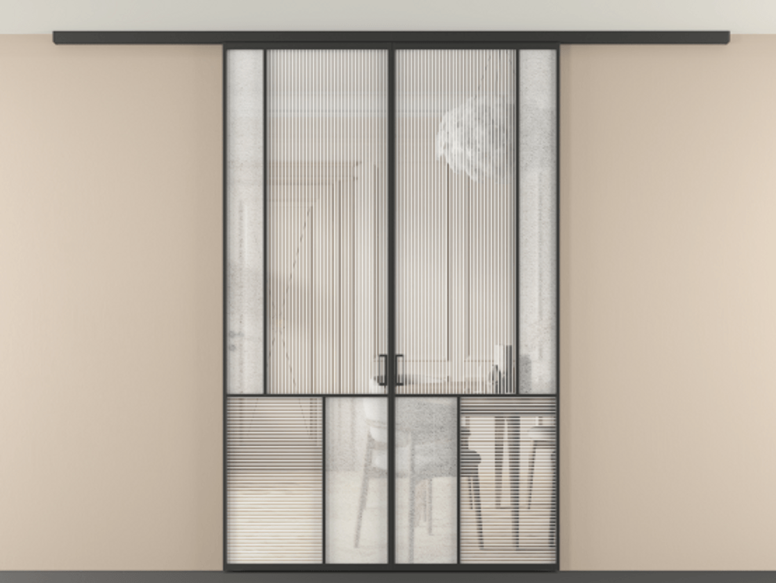 Перегородка Mosaic вдоль стены на потолок двустворчатая #VENDORCODE# #FURNISH# #GLASS# Цена #PRICE# #CURRENCY# | Volhovec