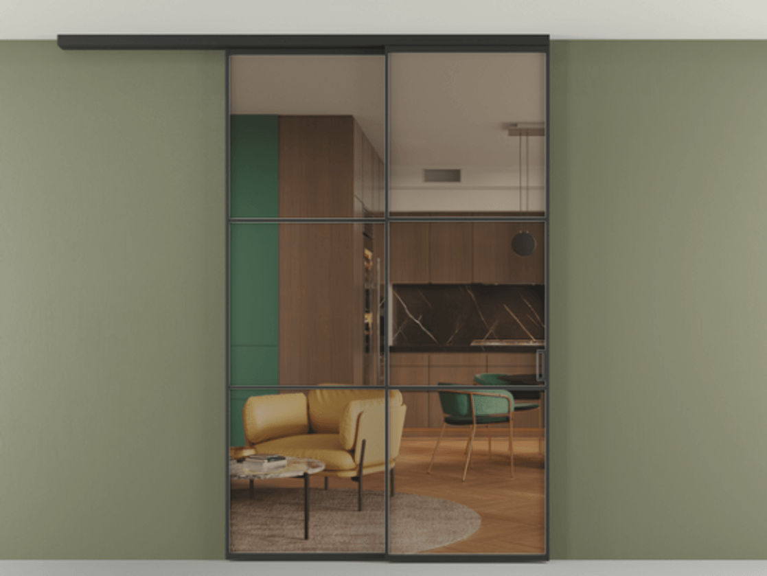 Перегородка Formato вдоль стены на потолок телескопик синхро 2 #VENDORCODE# #FURNISH# #GLASS# Цена #PRICE#  | Volhovec