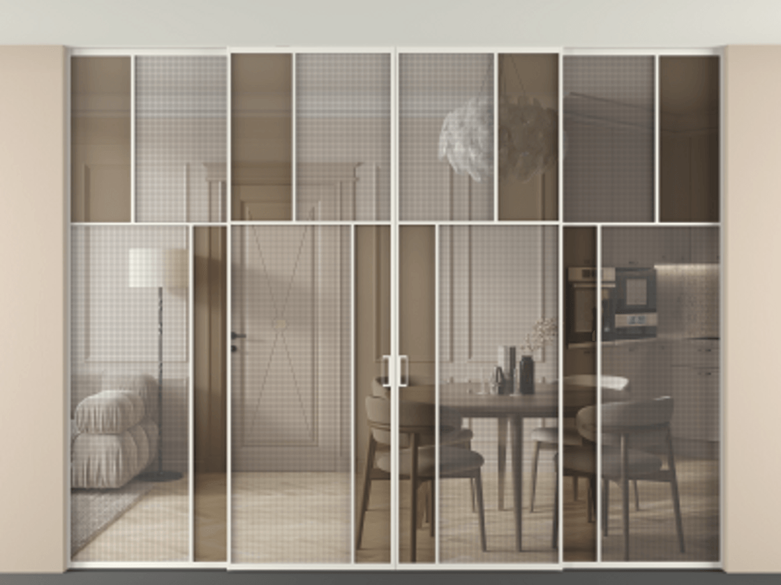 Перегородка Mosaic внутри проема четырёхстворчатая в потолок #VENDORCODE# #FURNISH# #GLASS# Цена #PRICE#  | Volhovec