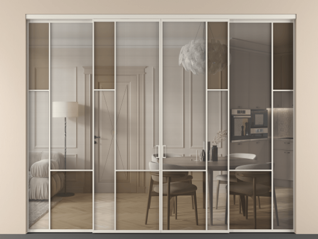 Перегородка Mosaic внутри проема четырёхстворчатая #VENDORCODE# #FURNISH# #GLASS# Цена #PRICE# #CURRENCY# | Volhovec