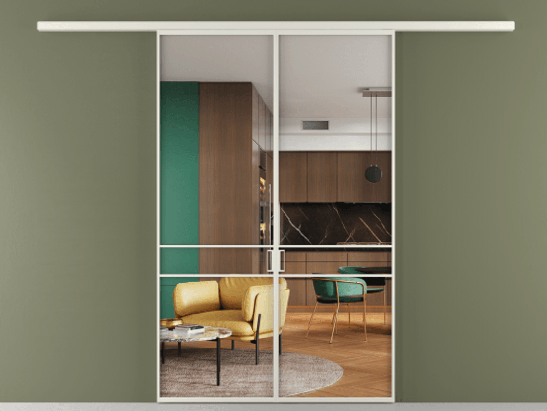 Перегородка Formato вдоль стены двустворчатая #VENDORCODE# #FURNISH# #GLASS# Цена #PRICE#  | Volhovec